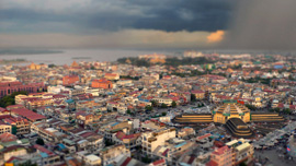 Phnom Penh, Cambodia, with New Market in the foreground Phnom Penh, Cambodia, with New Market in the foreground