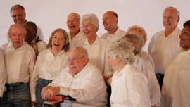 Young@Heart members laugh at one of Fred Knittle's one-liners