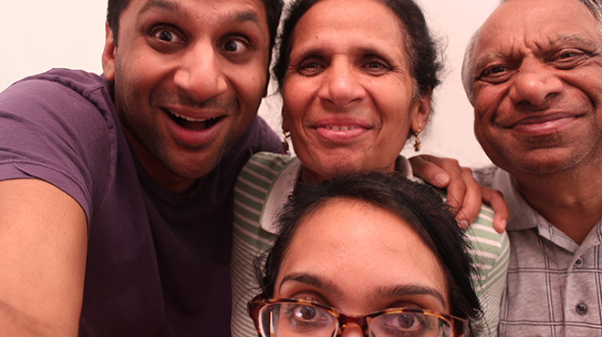 Ravi Patel with his parents 